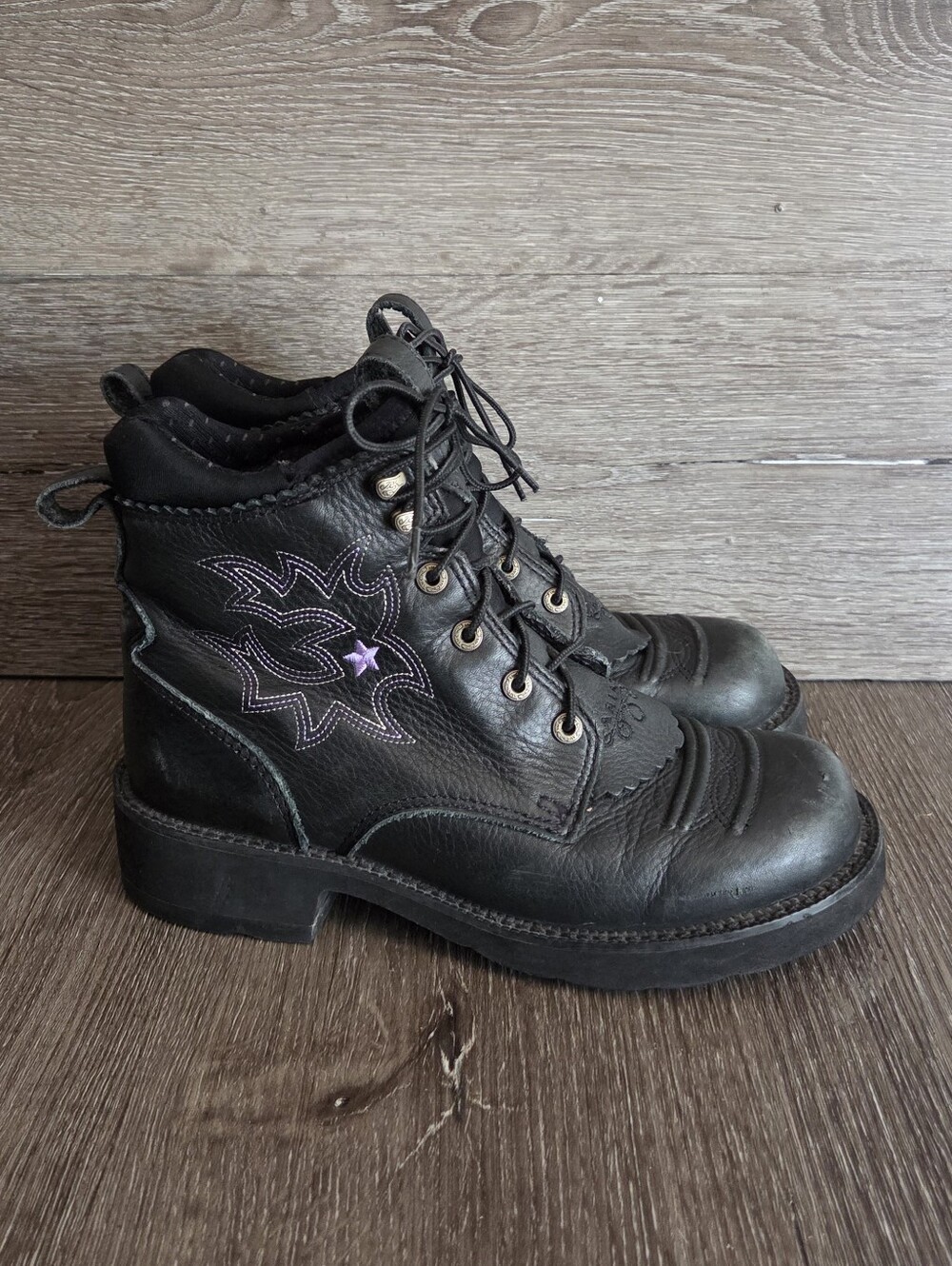 Ariat Probaby Lacer Driftwood Womens Boots Size 7B Black‎ Western Cowboy
